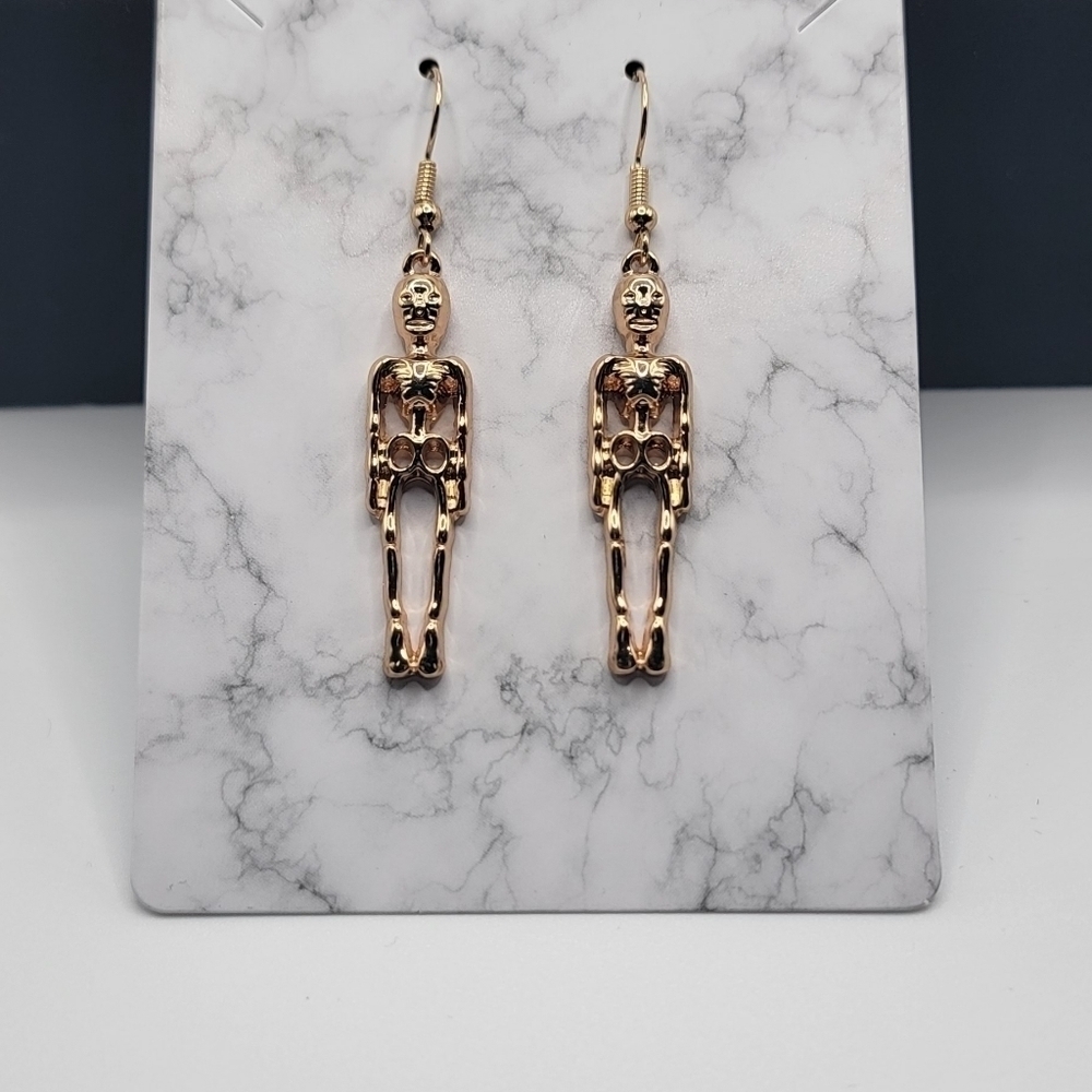 New Goldtone Skeleton Earrings